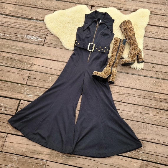 1970s Rock Flare Bell Bottom Jumpsuit