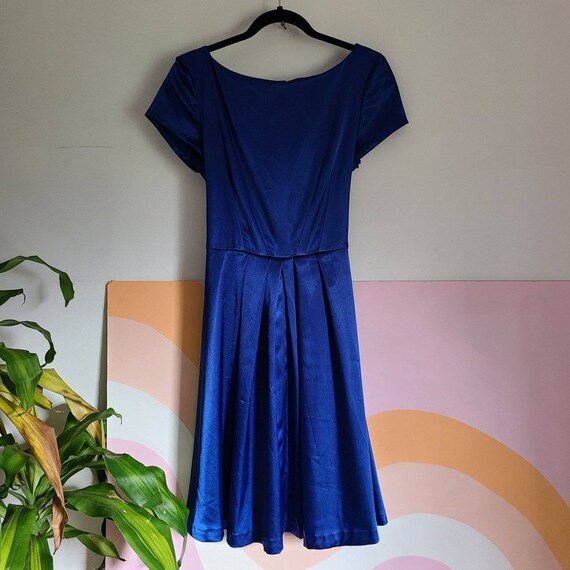 1950s 60s satin metallic dress