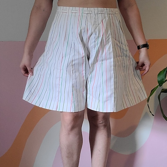 1970s Pinstripe Rainbow Shorts