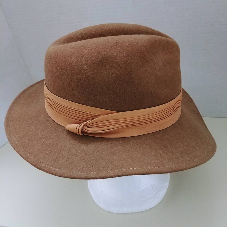 Vintage Bollman 100 Wool Hat Doeskin Felt Fedora Rancher Etsy