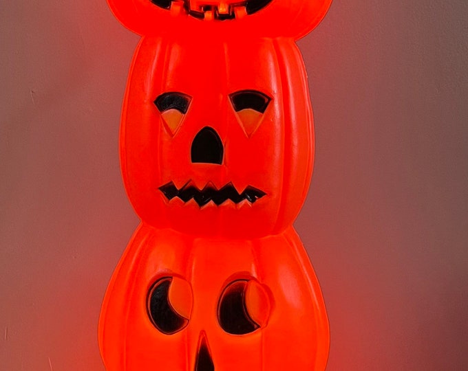 Vintage 1994 Halloween Blow Mold, Stacked Pumpkins, Jackolantern Totem, Don Featherstone
