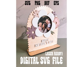 Boho Flower Mother's Day Picture Frame SVG File (Digital)