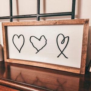 Mother&#39;s Day Sign | Handwritten Heart Sign | Personalized for Mom | Mothers Day Gift | Unique Home Decor Handwritten Heart Wall Sign Custom