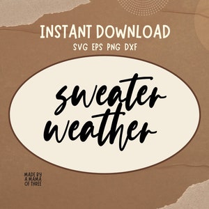 Pull météo SVG | Citation confortable d'automne en téléchargement numérique | Décoration saisonnière
