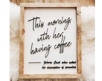 Johnny Cash Coffee Bar Sign | 3D Wood Wall Art