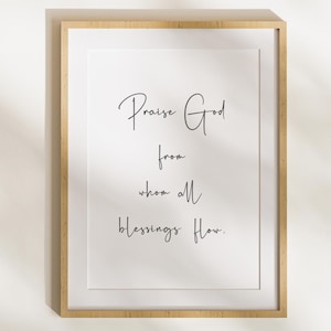 Prijs God van wie alle zegeningen vloeien | hymnekunstafdruk | Christelijke kunstafdruk | direct downloaden | digitaal svg-bestand