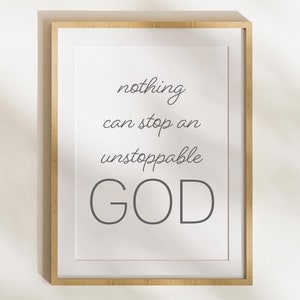 nothing can stop an unstoppable God | Inspirational Christian Wall Art | Printable Wall Art | Christian Digital File | Instant Download