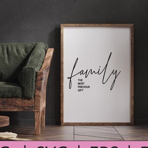 famiglia - il regalo più importante / stampa d'arte domestica / citazione di famiglia / download istantaneo /