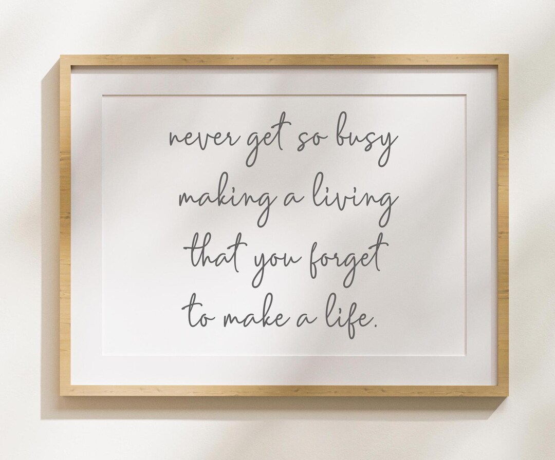 Work-life Balance Calligraphy Art: Inspirational Quote (digital ...