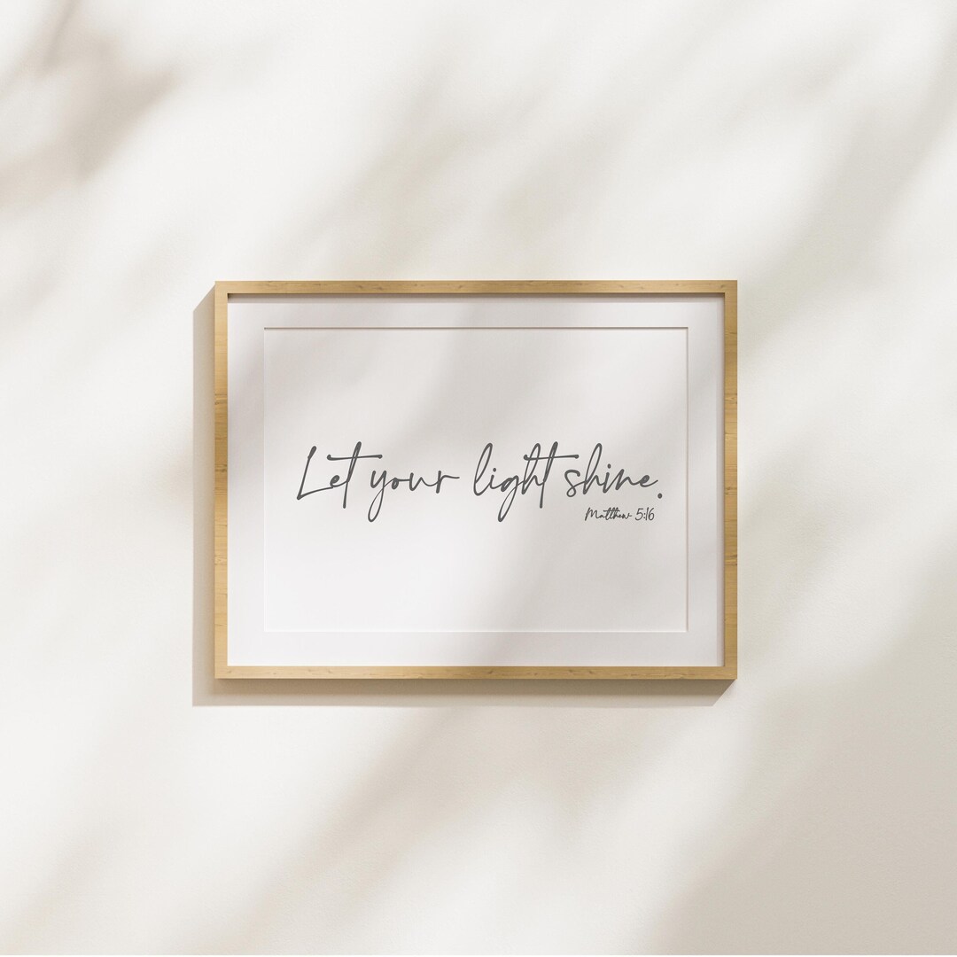 Let Your Light Shine | Printable Art | Elegant Home Decor | Instant ...