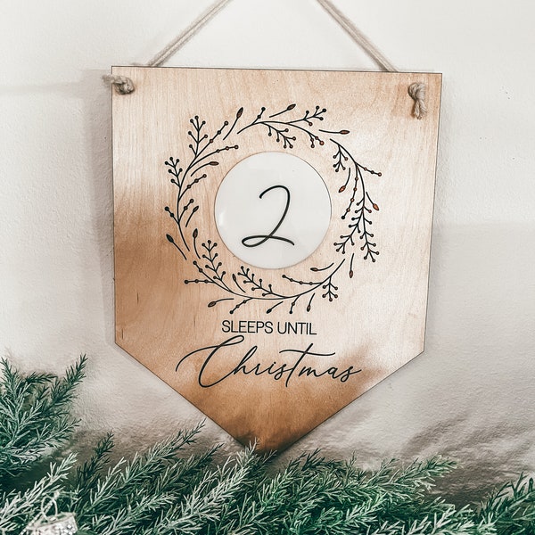 DIGITAL CUT FILE - Days Until Christmas Stand | Sleeps Until Christmas Hanger | home art cut file | Christmas Season | Happy Holidays