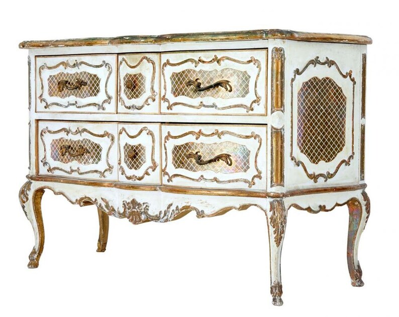 20th Century Reproduction Rococo 6 Drawer Commode Etsy