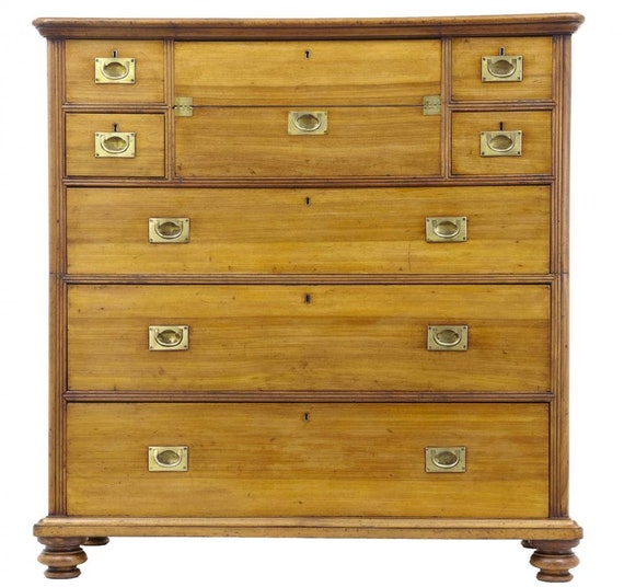 19th Century Camphor Campaign Military Split Chest Of Drawers Etsy