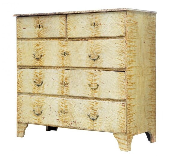 19th Century Swedish Painted Pine Chest Of Drawers Etsy