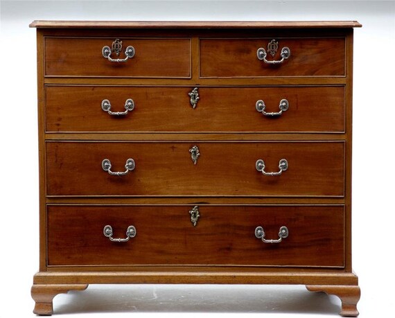 Early 19th Century Antique Mahogany Chest Of Drawers Etsy