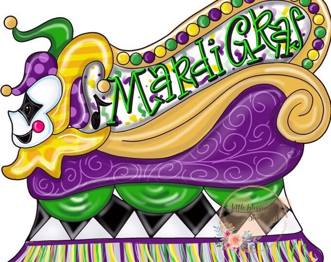 TEMPLATE: Mardi Gras Parade Float Digital Door Hanger Template digital ...