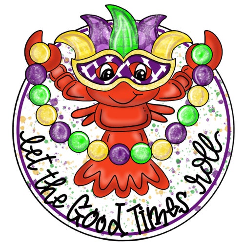 mardi gras crawfish door hanger
