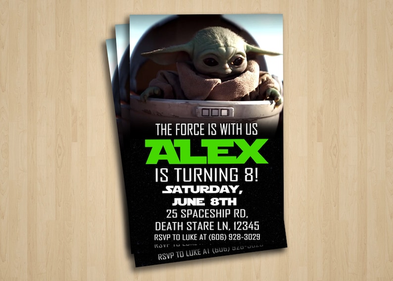 Baby Yoda Birthday Party Invitation Digital Invitation The | Etsy