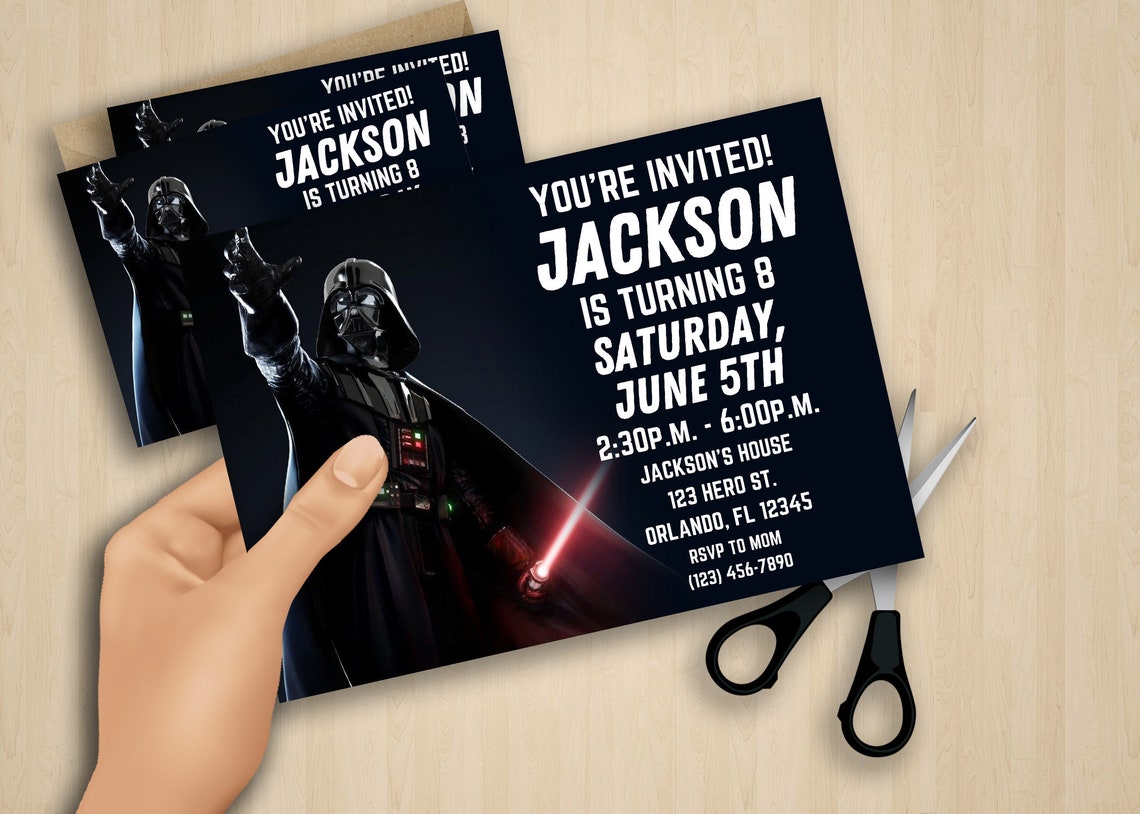 Darth Vader Birthday Party Invitation Digital Invitation - Etsy 日本