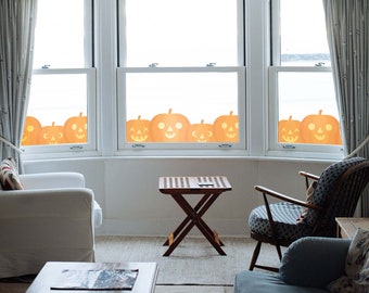 Cute Pumpkin Vinyl Window Sticker - Halloween Window Decorations