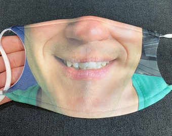 Máscara facial de foto personalizada: su imagen en una cubierta facial impresa