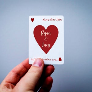 Spersonalizowane karty do gry na śluby - Save the Date