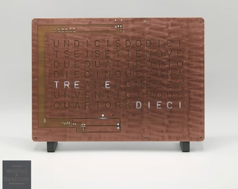 Word Clock design LED letters italian text orologio living room decoration industrial style WordClock by StarkAllister Grey