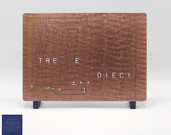 Word Clock design LED letters italian text orologio living room decoration industrial style WordClock by StarkAllister Saphir Blue