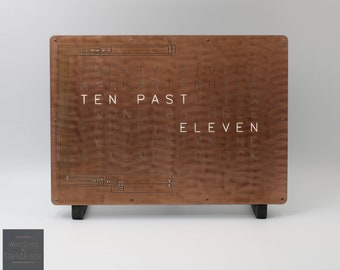 Word Clock design LED letters english text living room decoration industrial style WordClock by StarkAllister Grey