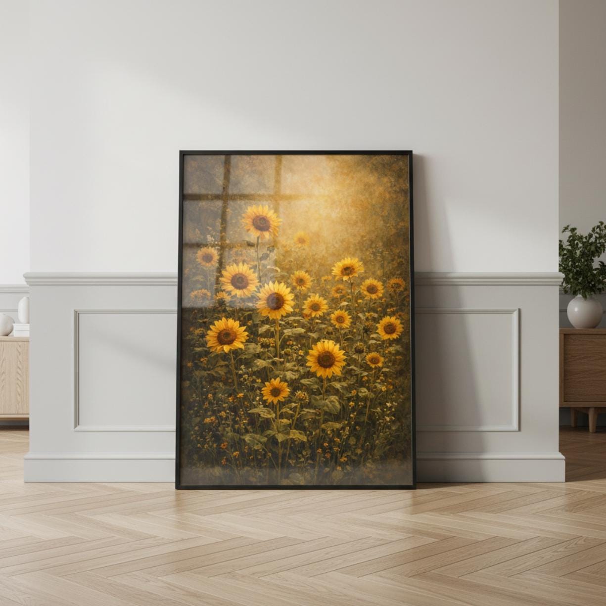 Vintage Sunflower Field Rolled Poster | Vintage Floral Wall Art - Etsy