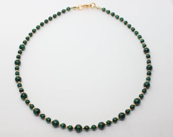 Natural Malachite Gemstone Necklace, Malachite Necklace, Natural Malachite Choker, Malachite Jewellery