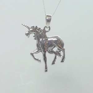 Sterling Silber Einhorn Anhänger Sterling Silber Fantasy Einhorn Halskette Geschenk für ihre personalisierte Sterling Silber Einhorn Halskette