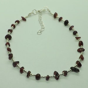 Sterling Silver Garnet Gemstones Necklace January Birthstone Sterling Silver Necklace Healing Gift for Her