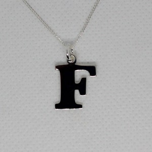 Sterling Silver Initial Pendant, Sterling Silver Alphabet Pendant, Sterling Silver Initial Pendant, Silver Initial Necklace