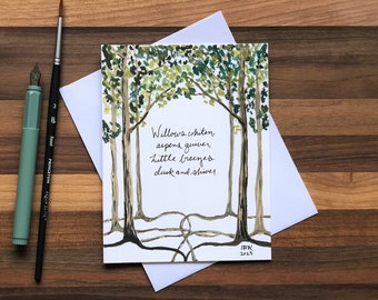 Willows Whiten | ORIGINAL Art Card | Blank Greeting Card | Alfred Tennyson Quote | Tennyson Poetry Print