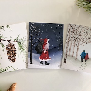 6 Assorted Christmas Cards Blank Holiday Cards Holiday Card Set Blank Greeting Card Bundle image 1