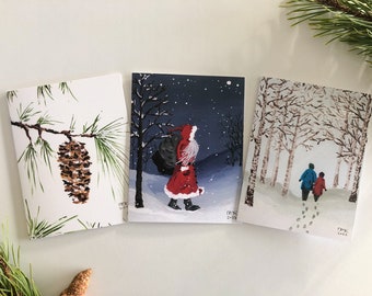 6 Assorted Christmas Cards | Blank Holiday Cards | Holiday Card Set | Blank Greeting Card Bundle