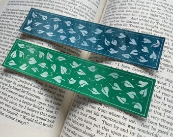 Medieval Leaf Bookmark | ORIGINAL Painted Bookmark | Handpainted Bookmark | Nature Inspired Gift | Literary Gift Idea