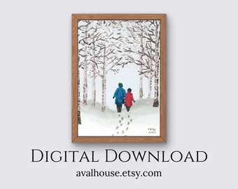 Winter Wonderland Digital Download | Instant Download Winter Scene Art Print | Printable Christmas Wall Art | Download Printable Art