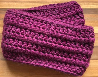 Purple Infinity Scarf | Knitted Infinity Cowl | Womens Knit Scarf | Crochet Loop Scarf | Bulky Wool Scarf