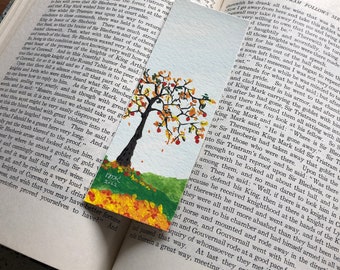 Fall Tree Bookmark | ORIGINAL Painted Bookmark | Handpainted Bookmark | Nature Inspired Gift | Literary Gift Idea