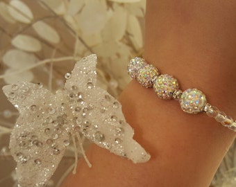Iridescent crystal bracelet