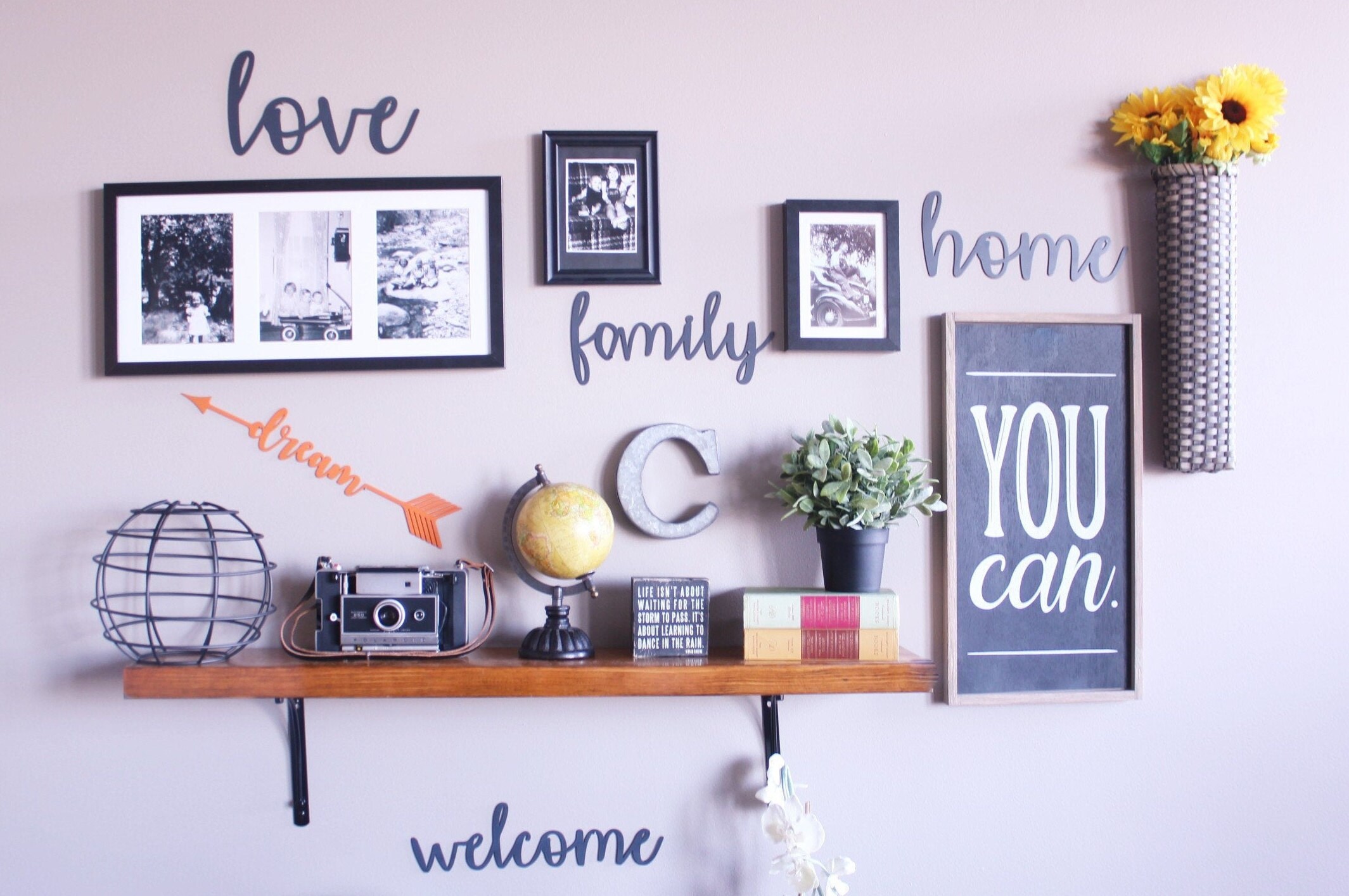 Family Cursive Metal Wall Decor Sign Etsy