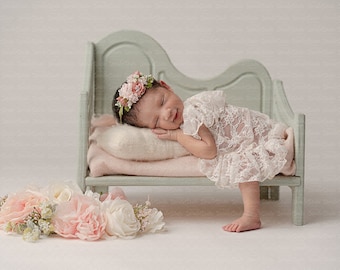 Digital Backdrops Newborn Overlay - Gorgeous antique, boho BENCH Photo Prop Perfect for newborn and toddler high res JPEG digital file