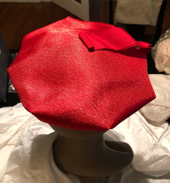 1950'-1960s Red Ribbon Beret - image 2