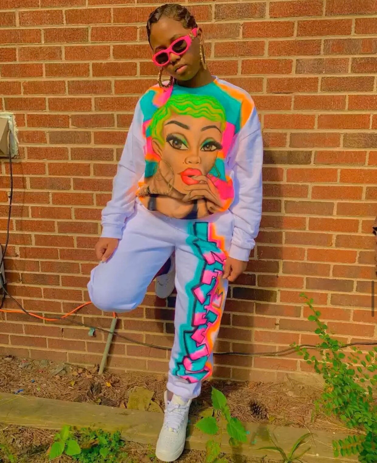 Graffiti Style Black Or White Tracksuit Sweats Jogging Set 2 Etsy