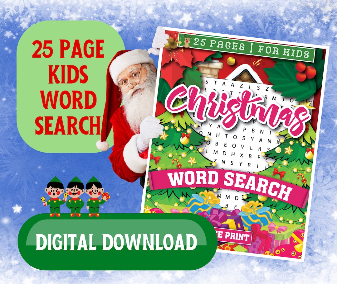 Printable Christmas Kids Word Search Christmas Trivia Digital Download printable-christmas-kids-word-search-christmas-trivia-digital-download