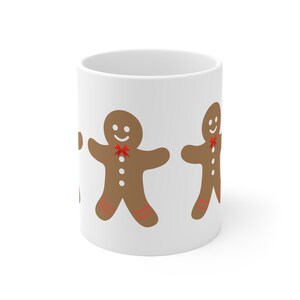 Ceramic Mug 11oz - Holiday Mug - Gingerbread Man - Christmas Cofee Cup -