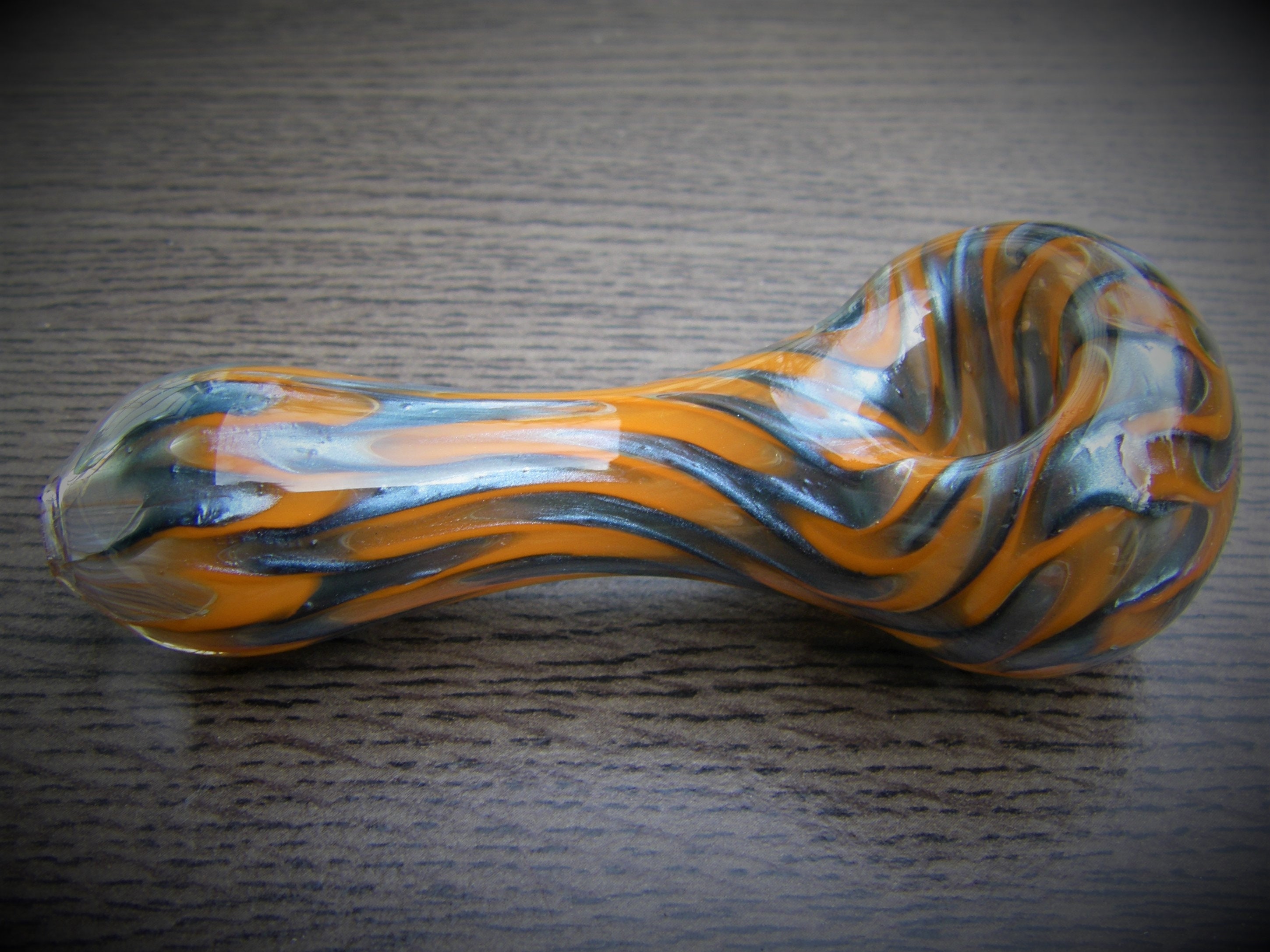 Glass Pipe Metallic Sparkle Silver Blueorange Chunky Colorful Etsy