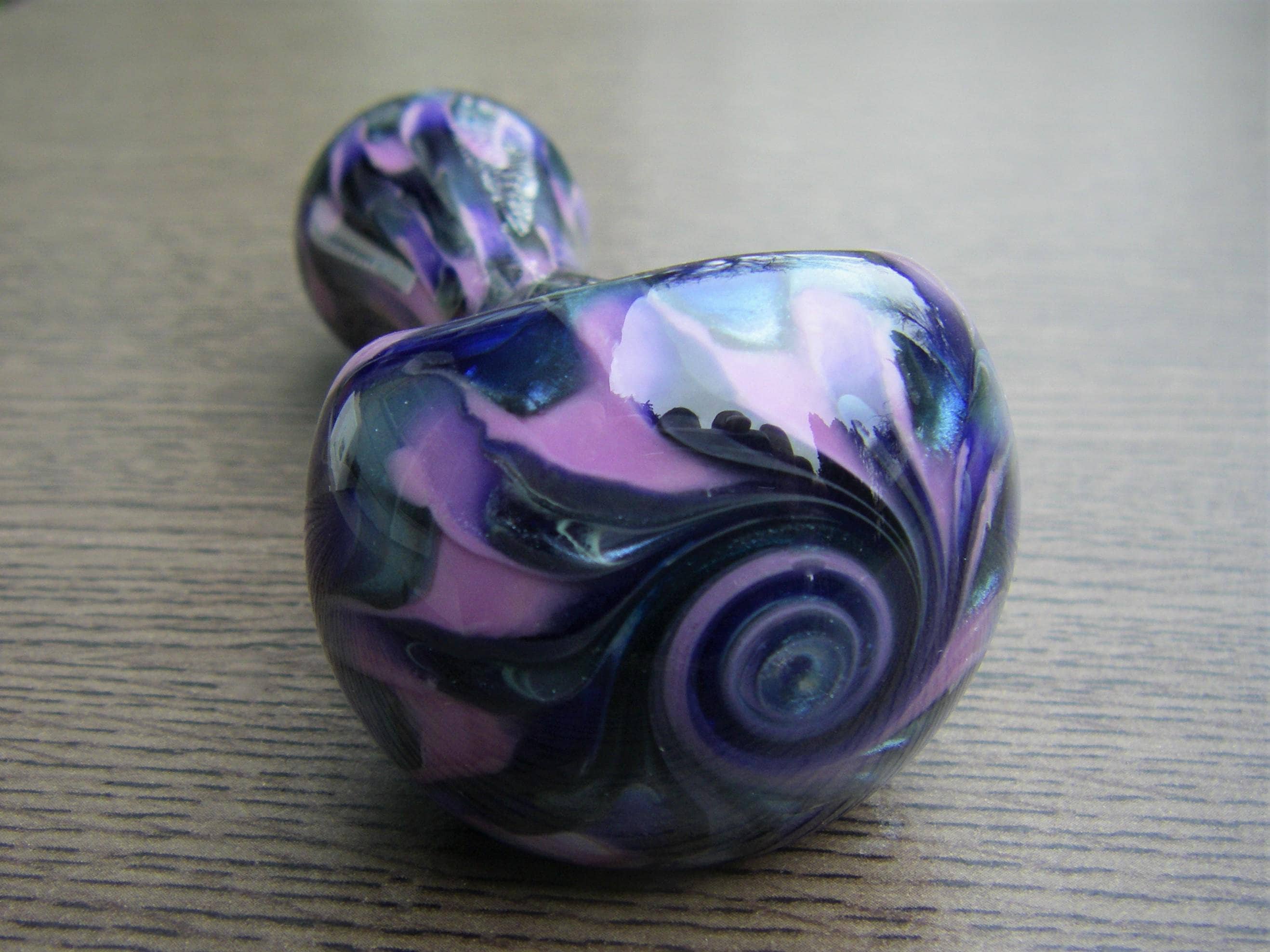【メーカー直売】 Glass Large Pipe Blue Silver Sparkle Metallic - Purple グラス・カップ・酒器